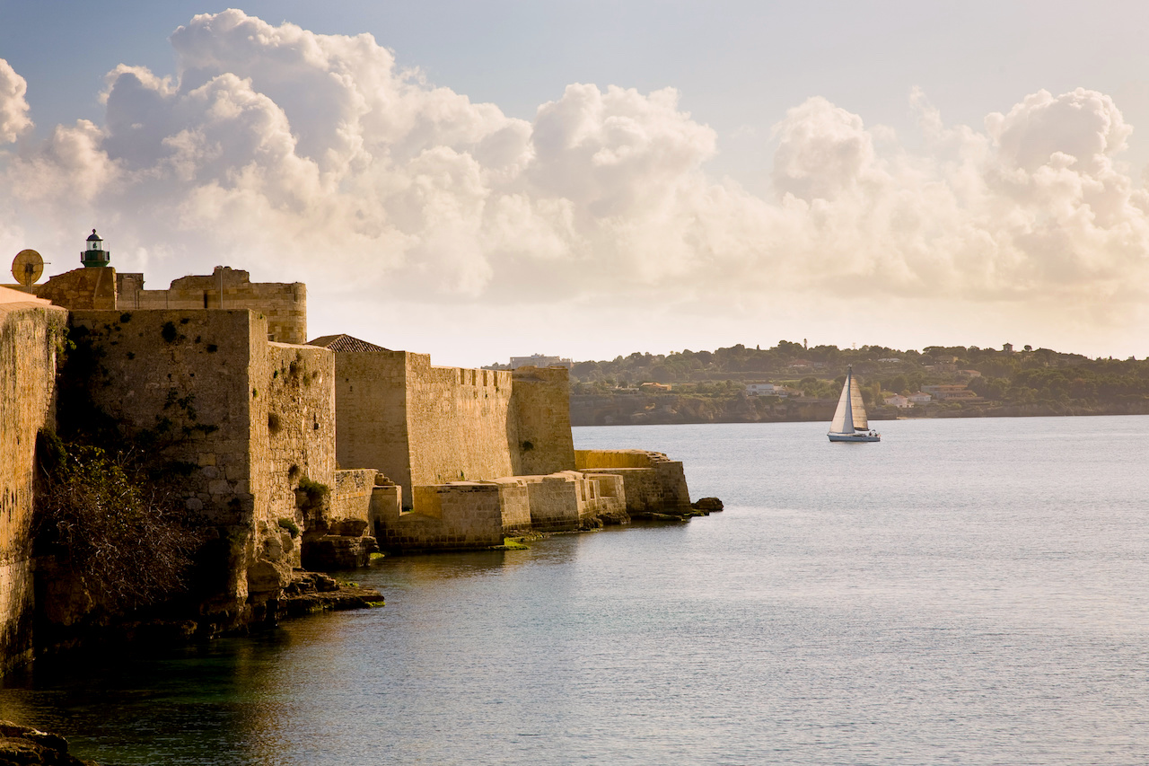 The Maniace castle of Syracuse in Sicily in Italy